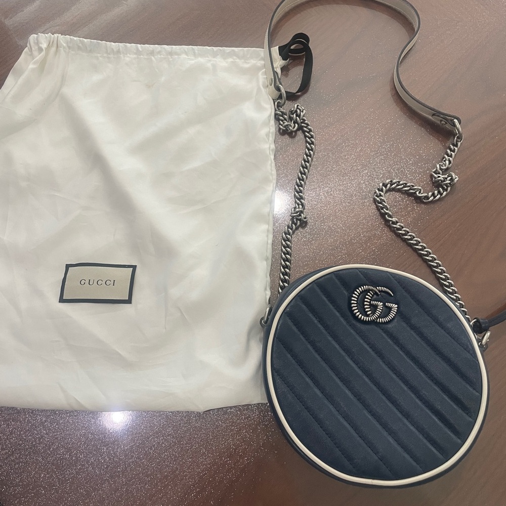 Gucci Navy Round Crossbody Bag